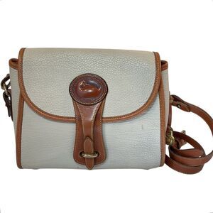 Vintage Dooney & Bourke Essex Purse Beige All Weather Leather Crossbody Handbag